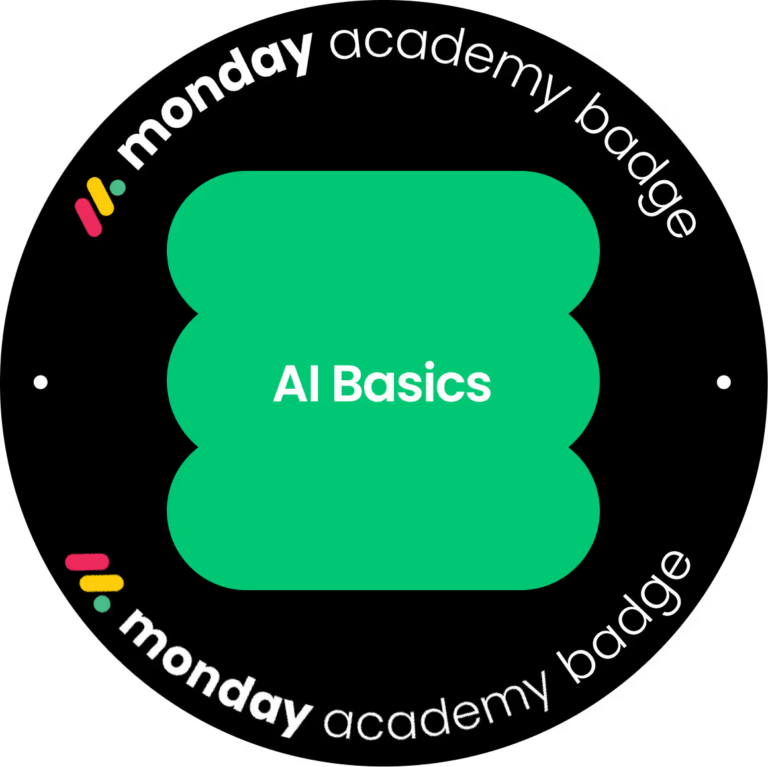 Academy badge AI Basics de monday.com
