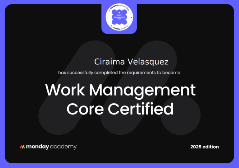 Certificación oficial Work Management — Core Certified de monday.com