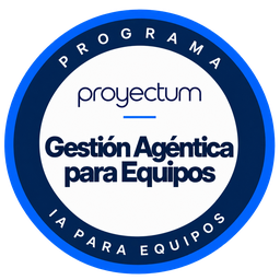 Badge del programa Gestión Agéntica para Equipos